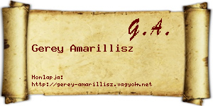 Gerey Amarillisz névjegykártya